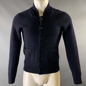 WALLACE & BARNES Size S Navy Merino Wool Bomber Jacket
